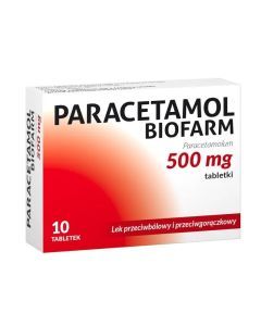 Paracetamol Biofarm, 500 mg, tabletki, 10 szt.