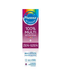 Plusssz 100% Multiwitamina + Żeń-Szeń, tabletki musujące, 20 szt.