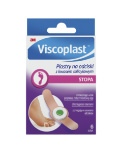 Viscoplast Plastry na odciski z kwasem salicylowym, 70 mm x 12,5 mm, 6 szt.