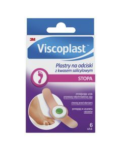 Viscoplast Plastry na odciski z kwasem salicylowym, 70 mm x 12,5 mm, 6 szt.