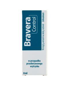 Bravera Control, 96 mg/g, aerozol na skórę opóźniający wytrysk, 8 ml