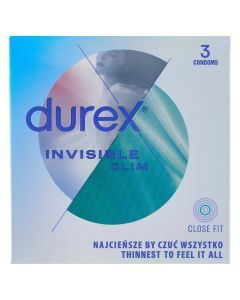 Durex Invisible Close Fit, prezerwatywy dopasowane, 3 szt.