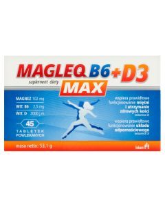 Magleq B6 Max + D3, tabletki, 45 szt.