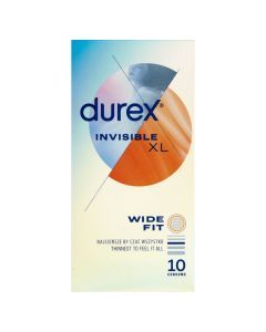 Durex Invisible XL, prezerwatywy powiększone, 10 szt.