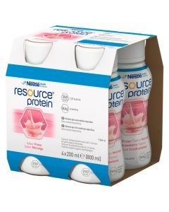 Resource Protein, płyn, smak truskawkowy, 4 x 200 ml