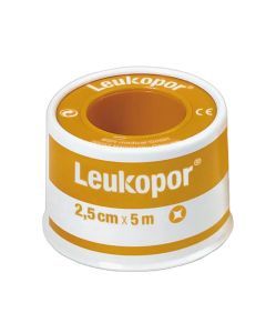 Leukopor, plaster przylepiec w rolce, rozmiar 2,5 cm x 5 m, 1 szt.