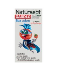Natursept med gardło, lizaki bez cukru, smak truskawkowy, 6 szt.