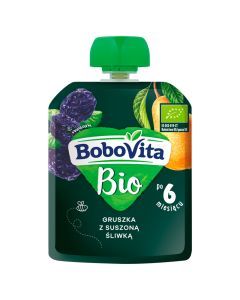 BoboVita Bio, gruszka z suszoną śliwką, mus, 6 m+, 80 g