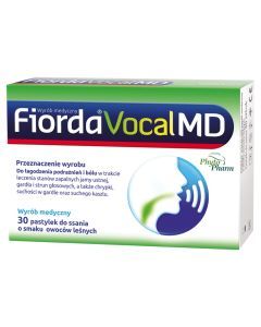 Fiorda Vocal MD, pastylki do ssania o smaku owoców leśnych, 30 szt.