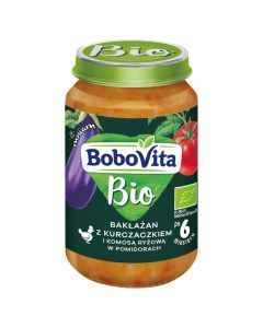 BoboVita Bio, kurcz.,z baklaz.komosa ryz.w pomid,po6m-cu,190g