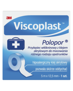 Viscoplast Polopor, przylepiec włókninowy, 5 m x 12,5 mm, 1 szt.