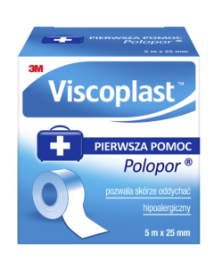 Viscoplast Polopor, przylepiec włókninowy, 5 m x 25 mm, 1 szt.