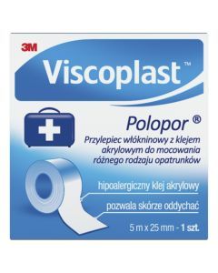 Viscoplast Polopor, przylepiec włókninowy, 5 m x 25 mm, 1 szt.