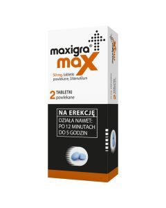 Maxigra Max, 50 mg, tabetki powlekane, 2 szt.