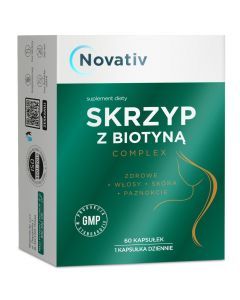 Novativ Skrzyp z biotyna complex, kapsułki, 60 sztuk