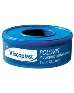 Viscoplast Polovis, przylepiec jedwabny, 5 m x 12,5 mm, 1 rolka