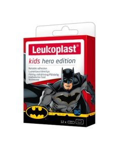 Leukoplast Kids Hero Edition (Batman), plastry z opatrunkiem w dwóch rozmiarach, 12 szt.