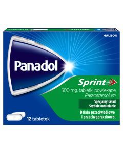 Panadol Sprint, 500 mg, tabletki powlekane, 12 szt.