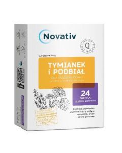 Novativ Tymianek i Podbiał, tabletki do ssania, 24 sztuki