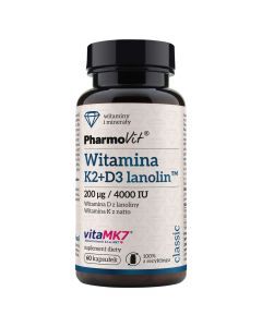 Pharmovit Classic, witamina K2 + D3 lanolin 21,6 g, kapsułki, 60 szt.