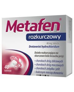 Metafen Rozkurczowy, 40 mg, tabletki, 40 szt.
