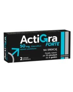 Actigra Forte, 50 mg, tabletki powlekane, 2 szt,