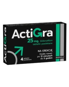 Actigra, 25 mg, tabletki powlekane, 4 szt.