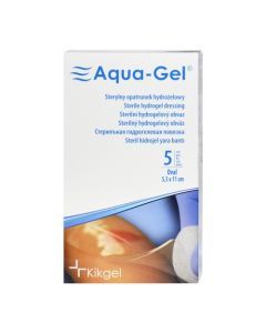 Aqua-Gel, opatrunek hydrożelowy, 5,5 x 11 cm (owalny), 5 szt.