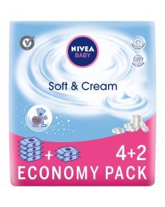 Nivea Baby, chust.,Soft&Cream,378 szt,(6x63)