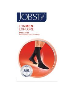 Jobst for Men Explore, rozmiar: IV, czarne, podkolanówki uciskowe dla mężczyzn, CCL 1, 1 para