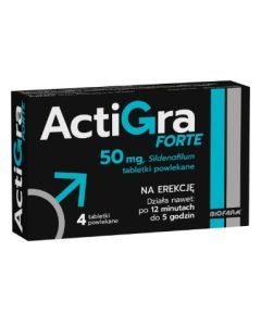 Actigra Forte, 50 mg, tabletki powlekane, 4 szt