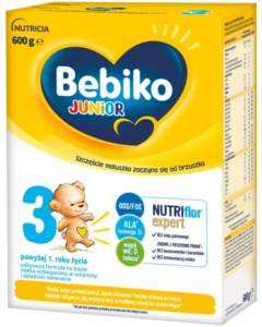 Bebiko Junior 3 NUTRIflor Expert, odżywcza formuła na bazie mleka, powyżej 1. roku życia, proszek, 600 g