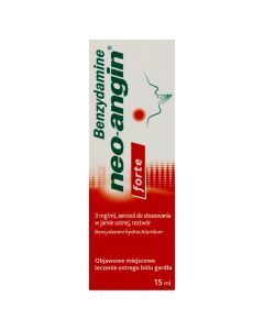 Benzydamine neo-angin forte, 3mg/ml, aerozol do stosowania w jamie ustnej,15ml