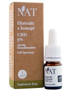 NAT Ekstrakt z Konopi CBD  5%, olej,  5 ml