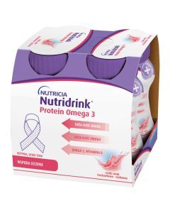 Nutridrink Protein Omega 3, płyn rześki smak truskawkowo-malinowy, 4 x 125 ml