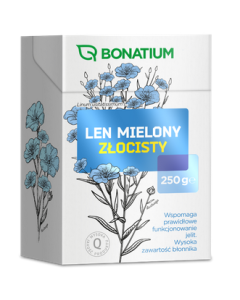Bonatium Len Mielony Złocisty, zioła do zaparzania, 250 g