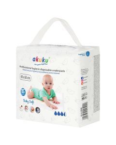 Akuku Baby Soft, podkl., jednorazowe, 40x60cm, A0500, 15 szt