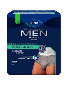 Tena Men Pants Normal OTC Edition, majtki chłonne, rozmiar S/M, grey, 9 szt.