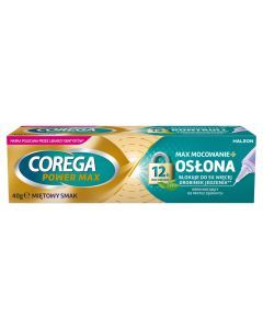 Corega Power Max Mocowanie+Oslona, krem, mietowy, 40 g