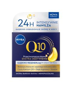 Nivea Q10 Ekstra Odzywienie, krem,p/zmar.,odbud,n/noc, 50 ml