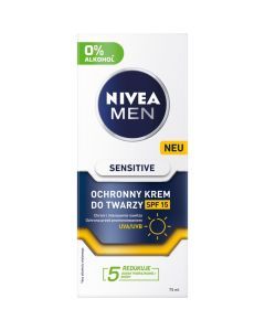 Nivea For Men, krem, ochr.,nawilz.,SPF 15,Sensitive, 75 ml