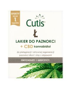 Cutis Ł Lakier do paznokci + CBD kannabidiol do paznokci z objawami onycholizy i łuszczycy