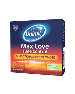 Unimil Max Love Time Control, prezerwatywy, 3 szt.