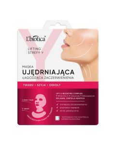 L'Biotica Lifting Strefy Y, maska do twarzy ujędrniająca, łagodząca zaczerwienienia, 1 szt.