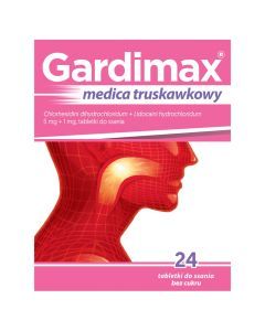 Gardimax medica junior truskawkowy, 5mg+1mg,tab.d/ss.,24szt