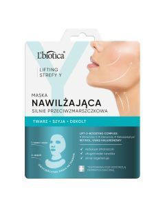 L'Biotica Lifting Strefy Y, maska nawilżająca do twarzy, szyi, dekoltu, przeciwzmarszczkowa, 1 szt.