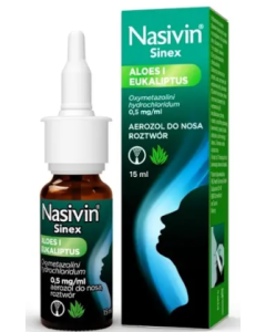 Nasivin Sinex Aloes i Eukaliptus,0,5mg/ml,aer.do nosa, 15 ml