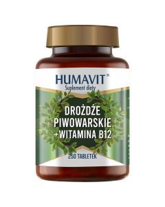 Humavit Drozdze Piwowarskie + Wit.B12, tabl.,250 szt