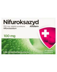 Nifuroksazyd Aflofarm, 100 mg, tabl.powl., 24 szt