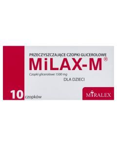 Czopki glicerolowe Milax-M dla dzieci, 1500 mg, 10 szt